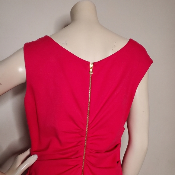 Kay Unger Dress Women's 8 Hot Pink Sleeveless Knee Length Sheath - Picture 5 of 8